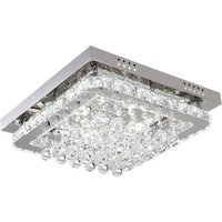 Square Crystal LED Flush Mount Ceiling Light, 30W | Wowcher