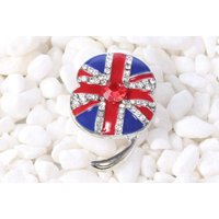 Sparkling Union Jack Poppy Brooch with Crystals | Wowcher