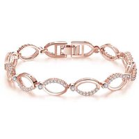 Infinity Loop Charm Bracelet - Adjustable Silver, Gold or Rose Gold Plated, Personalised, Gift Boxed | Wowcher