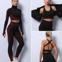 Women's Size M: Red&Black - 3pcs Ladies' Gym Activewear Selections | Wowcher