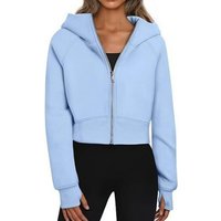 UK 12 / SKY BLUE: A Women's Fleece Lined Full Zipper Sweatshirt w/ Hoodie in 4 Sizes & 9 Colours | Wowcher