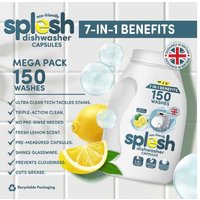 Splesh Eco-Friendly Dishwasher Detergent Pods - Streak-Free, Lemon Scent, 150 Pack | Wowcher