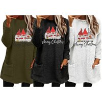 Unisex Black Fuzzy Christmas Themed Oversize Fleece Sweatshirt - 6 Sizes & Colours | Wowcher