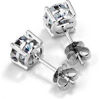1/3 Ct Lab-Created Diamond Stud Earrings in 9K White Gold - Hypoallergenic Round Cut | Wowcher
