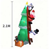 PRICE DROP! Pre-Lit Inflatable Christmas Tree - 210cm, Indoor & Outdoor Festive Display with Santa, Penguin & Snowman | Wowcher