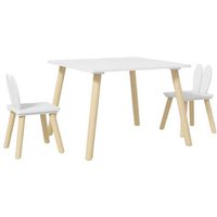 PRICE DROP! 3pc Bunny Table & Chair Set for Kids - Ages 3+, Creative Play Furniture, Nursery & Playroom | Wowcher