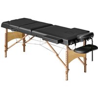Ergonomic Foldable Massage Table with Adjustable Beech Wood Legs - Portable Orthopaedic Back & Posture Support Bed, Faux Leather, 185x60cm | Wowcher