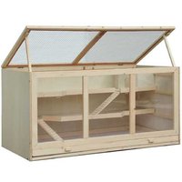 Hamster Cage for Dwarf Hamsters & Gerbils - Multi-Level, Easy Clean, Natural Wood, 115x60x58cm | Wowcher