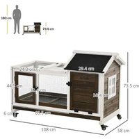 Rabbit Hutch & Small Pet Cage - Portable Indoor/Outdoor Home for Rabbits, Ferrets, Guinea Pigs - Easy Clean, Secure & Spacious | Wowcher