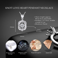 Rhodium Plated Heart Crystal Pendant Necklace - Adjustable Chain, Gift Boxed, Romantic Jewellery for Fiancée | Wowcher