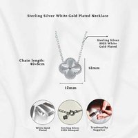 To My Daughter Sterling Silver Four Leaf Clover Gold Pendant Necklace - 14K Gold Plated, Hypoallergenic, Adjustable Chain, Gift Ready | Wowcher