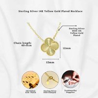 To My Best Friend S925 Sterling Silver Four-Leaf Clover Gold Pendant Necklace - Hypoallergenic, Adjustable Chain, Gift Ready | Wowcher