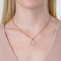 Rose Gold Fantasy Pendant Necklace with Crystal Accents - Adjustable Chain, Statement Jewellery | Wowcher