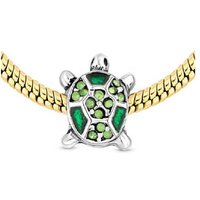 Gold Plated Crystal Charm Bracelet - Carnival Style, Stackable Bangle by Diamond Style London | Wowcher