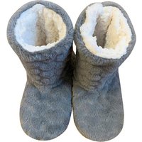 Black Women's Faux Fur Fluffy Slipper Boots - Cosy Indoor Non-Slip Winter Footwear | Wowcher