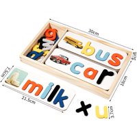Montessori Wooden Cognitive Word Game Set - Educational STEM Toy for Ages 4-6, Early Learning, Hands-On Play | Wowcher
