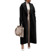 Beige Women's Wool-Blend Vintage Longline Coat - Classic Buttoned Outerwear in 4 Colours, Sizes UK6-16 | Wowcher