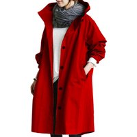 Black Women's Lightweight Waterproof Hooded Parka Jacket - Breathable Cotton Blend, Longline Fit, 8 Sizes, 9 Colours | Wowcher