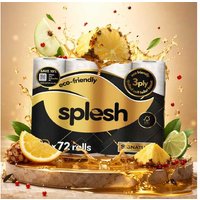 Splesh Signature Scented Quilted Toilet Tissue, 3-Ply, Extra Soft & Absorbent, 72 Rolls Bulk Pack | Wowcher