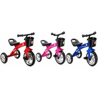 Kiddo Outdoor Tricycle - Ages 2-5, Sturdy Steel Frame, Storage Basket, Blue/Pink/Red | Things To Do