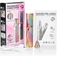 2-in-1 Electric Eyebrow Trimmer & Facial Hair Remover for Women - Precision, Cordless, Pain-Free | Wowcher