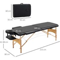PRICE DROP! Ergonomic Adjustable Folding Massage Bed - Wood Frame, Portable Posture Support Table with Carry Bag | Wowcher