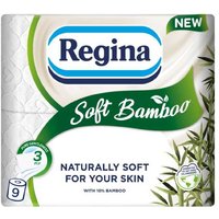 Regina Soft Bamboo 3 Ply Quilted Toilet Tissue - Extra Soft, Strong & Eco-Friendly, 45 Rolls Bulk Pack | Wowcher
