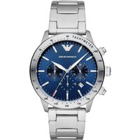 Emporio Armani AR11306 Quartz Chronograph Watch - Stainless Steel, Blue Dial, 44mm, Water-Resistant | Wowcher