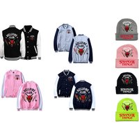Unisex Black Stranger Things Hellfire Club Bomber Jacket - Lightweight Polyester, Sporty Bomber, Multiple Colours, UK 8-18 | Wowcher