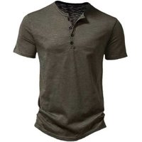 Men's Classic Breathable Cotton Henley Polo Shirt - Solid Colours, Button Detail, S-XXXL | Wowcher