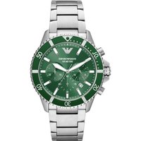 Emporio Armani Men's Quartz Chronograph Watch - 43mm Stainless Steel, Water-Resistant, Classic Luxury | Wowcher