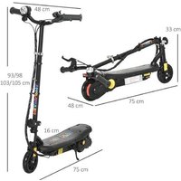 Foldable Electric Scooter for Kids Ages 7-14 - Outdoor Battery-Operated Ride-On with LED Lights & Adjustable Height | Wowcher