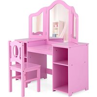Children's Tri-Folding Vanity Set with Detachable Mirror and Chair | Wowcher