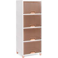 4-Tier Stackable Storage Bins with Magnetic Flip Doors | Wowcher