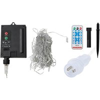 Solar-Powered LED Icicle String Lights with 8 Modes and Remote | Wowcher