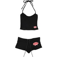 Black/S: Stylish Sleeveless Cami Top and Drawstring Shorts Set for Women | Wowcher