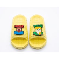 Unisex Yellow/30 31: Minecraft-Themed Kids Cartoon Sliders - Lightweight, Fun & Comfortable | Wowcher