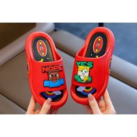 Unisex Red/36-37: Vibrant Non-Slip Minecraft Cartoon Sandals for Kids' Active Play | Wowcher