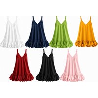 Women's Black Ruffled A-Line V-Neck Mini Dress | Wowcher