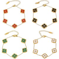 Van Cleef Geometric Flower Bracelet with Gold Plating | Wowcher