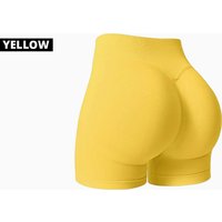 XS - Yellow: Women's Seamless High Waisted Workout Shorts | Wowcher