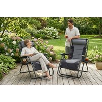 Set Of 2 Xxl Padded Zero Gravity Recliner Chairs - Steel Frame, Weather-Resistant, Foldable Outdoor Loungers | Wowcher