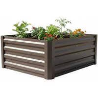 Galvanised Square-Shaped Steel Raised Planter Box for Garden | Wowcher