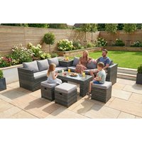 8-Seater Weather-Resistant Rattan Corner Dining Set - PE Rattan, Modern Outdoor Sofa | Wowcher