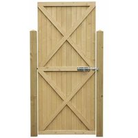 CLEARANCE! Sturdy Flat-Top Pine Wood Garden Gate with Steel Deadbolt - 2 Sizes | Wowcher