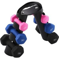 6-Piece Dumbbell Set with Rotating Stand, 1-3KG | Wowcher