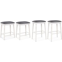 Set of 2 Upholstered Bar Stools - 2 Height Options | Wowcher