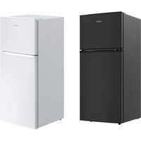 180L Freestanding Double-Door Refrigerator with 45L Freezer - Black or White | Wowcher