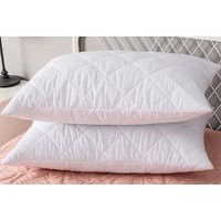 PRICE DROP! Premium Quilted Hollow Fibre Pillows - Hypoallergenic, Breathable, Standard Size - Packs of 2 or 4 | Wowcher