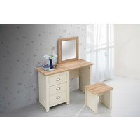 Cream Finish 3-Door Wardrobe 7-Drawer Chest 2 Nightstands and Mirror Bedroom Furniture Set | Wowcher